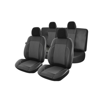 huse scaune auto compatibile DACIA Logan II 2012-2020 - Exclusive Leather Lux - Culoare: negru