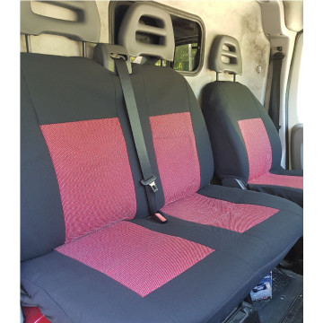 huse scaune auto fata IVECO Daily V 2011-2014 - Culoare: negru + rosu