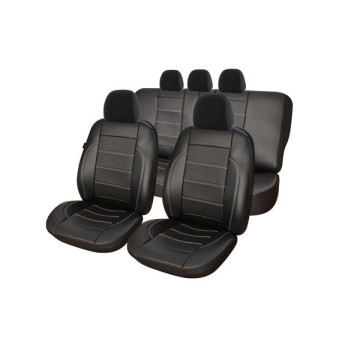 huse scaune auto compatibile CHEVROLET Aveo I 2002-2011 - Exclusive Leather King - Culoare: negru