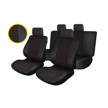 huse scaune auto compatibile DACIA Sandero II 2012-2020 - Culoare: negru + rosu