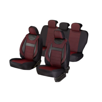 huse scaune auto compatibile MERCEDES Clasa C W203 2000-2007 - Culoare: negru + rosu